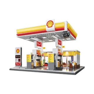 CadaBricks C66026W Icons Shell Tankstation Mega Bouwset | Classic Creator Modular Building | Expert Architecture Modelbouw | Technisch Educatief