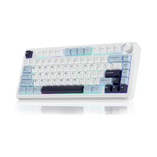 Epomaker X Aula F75 - Licht Blauw - Mechanisch Draadloos Toetsenbord - Rgb - 75% - Qwerty - Gaming Keyboard - Leobog Reaper Switch
