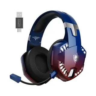 Phoinikas G2000 Max - Draadloze Gaming Headset - 2.4GHz Met Microfoon - 7.1 Surroundgeluid - Verblindend Blauw