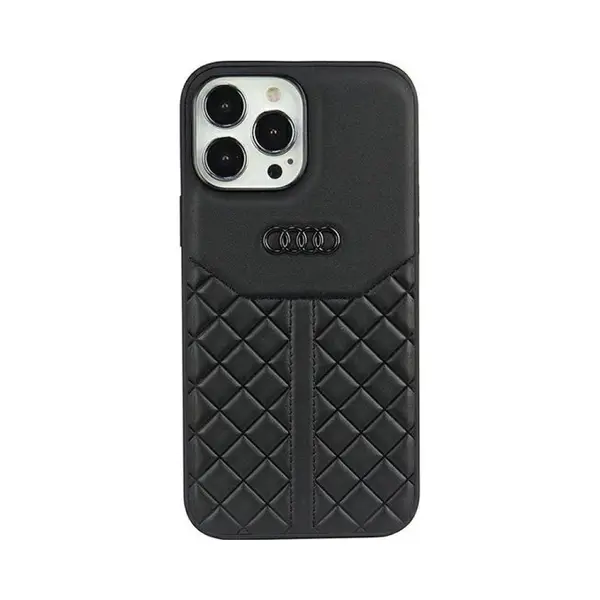 Audi Genuine Leather Back Case - Geschikt Voor Apple IPhone 13 Pro (6.1") - Zwart thumbnail