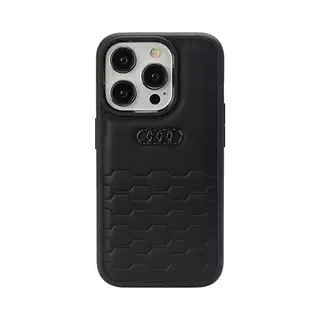 Audi Gt Synthetisch Leer IPhone 15 Pro 6.1 "czarny/zwart Hardcase Au-TPUPCIP15P-Gt/D2-Bk (Apple IPhone 15 Pro), Smartphonehoes, Zwart