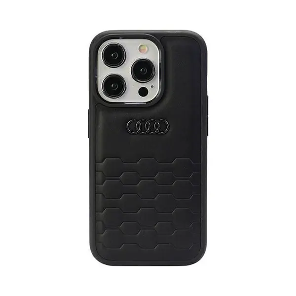 Audi Handyhülle Case IPhone 15 Pro Serie Gt Schwarz Kunstleder Logo 6, 1 Zoll, Kantenschutz thumbnail
