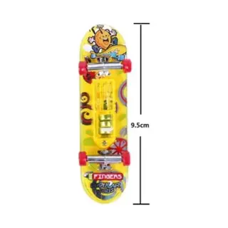 Finger Vingerskateboard - Miniatuur Skateboard Geel Met Licht - 9.5 Cm