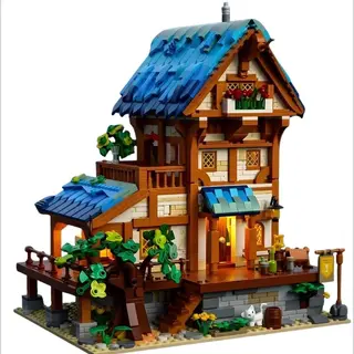 Zhe Gao 613009 Middeleeuwse Bistro Bouwset | Classic Creator Modular Building | Expert Architecture Modelbouw | Technisch Educatief Speelgoed Voor