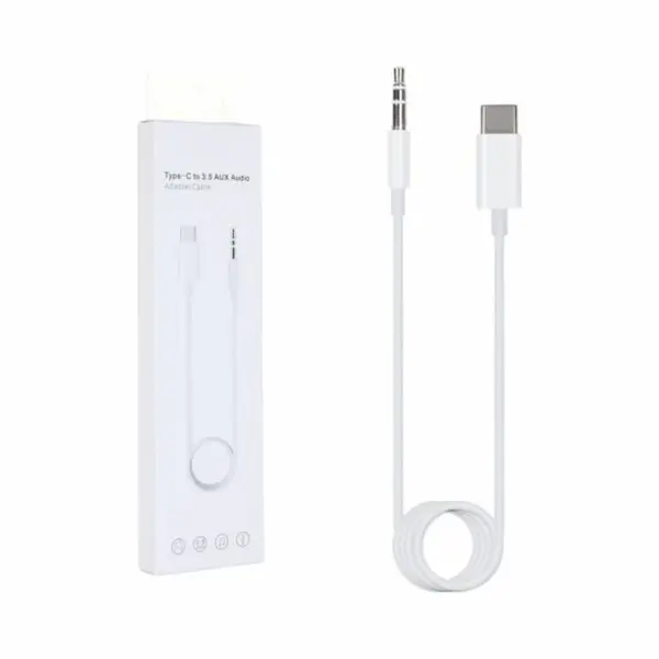 Usb-C Naar 3.5 Headphone Jack Audio Aux Kabel (1m) Zwart thumbnail