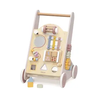PolarB Houten Loopwagen Activiteiten – Baby Walker Met 8 Speelfuncties (12+ Mnd) – Looptrainer Met Opbergruimte