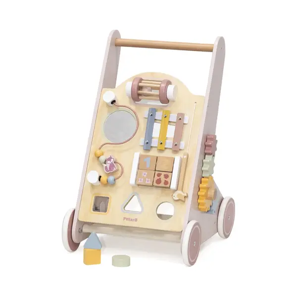 PolarB Houten Loopwagen Activiteiten – Baby Walker Met 8 Speelfuncties (12+ Mnd) – Looptrainer Met Opbergruimte thumbnail