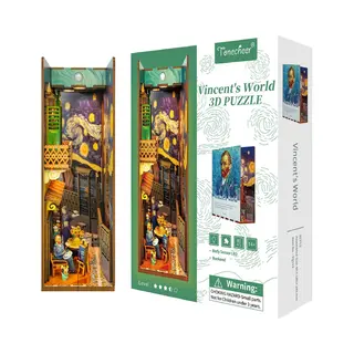 Tonecheer 3D Wooden Puzzle Diy Book Nook Kit (Vincent's World)