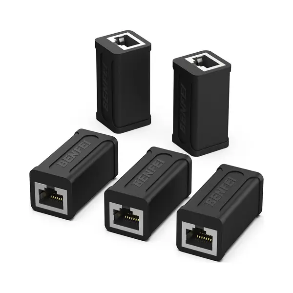 Benfei RJ45 Inline Kupplung, Cat7 Cat6 Cat5e Ethernet Kupplung Buchse Auf Buchse, 5 Stück thumbnail