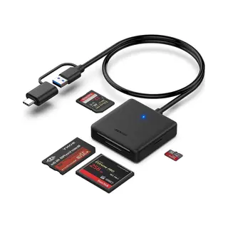Benfei Sd Kaart Lezer Met Usb-A 3.0/ Usb-C Aansluiting - Geheugenkaart Lezer Voor Ms Kaart, Cf Kaart, Sd Kaart & Micro Sd Kaart