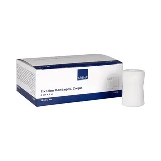 Abena Fixatieverband Crepe - 20 Rollen Verband - 6 Cm X 4 M - 80% Stretch - Voor Fixatie Van Wondverband