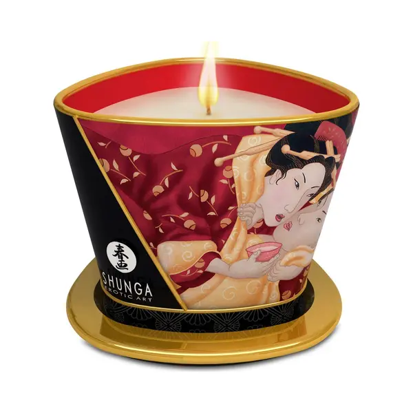 Shunga - Massagekaars - Aardbeien - 45 Uur Brandduur thumbnail