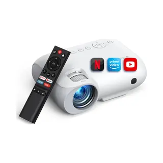 Yoton Y9 Beamer 4K - Native 1080P - 400 Ansi Lumen - Ingebouwde Netflix/Prime Video/YouTube - 5G Wifi En Bluetooth - Mini Beamer Met Draagtas - Wit
