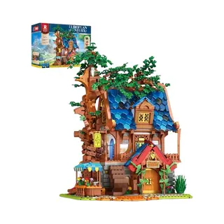 Reobrix 66008 Middeleeuwse Boomhuis Bouwset | Classic Creator Modular Building | Expert Architecture Modelbouw | Geschikt Voor Lego | Technisch