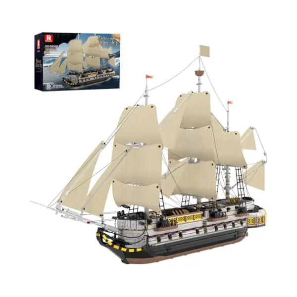 Reobrix Large Ship Building Block Toy, Collectible Uk Endeavour Display Model Ships Kits For Adults, 66048 Big Sail Boat Challenging Construction thumbnail