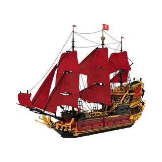 Reobrix Revenge Pirate Ship Building Block Set, Large Qeen Anns Historical Model Kit 66049, Collectible Sailing Ship Boat Construction Toy, Christmas
