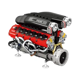Reobrix V12 Engine Building Kit Adults, Electric 65-Degree V-Angle Supercar Engine Model That Works With Motor, 33016 Technical Mechanical Toy Kit