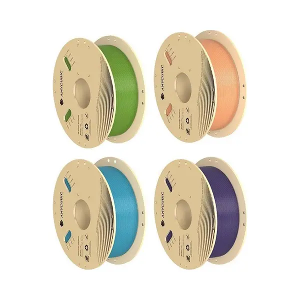 Anycubic Pla Filament Set (Pla, 1.75 mm, 1000 g, Orange, Violett, Grün, Türkis), 3D Filament, Grün, Orange, Violett, Türkis thumbnail
