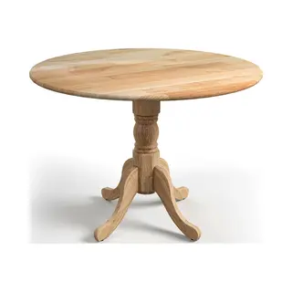 Costway Wooden Dining Table With Round Tabletop And Curved Trestle Legs-Natural