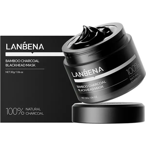 Lanbena Mee-eter Verwijderaar Bamboe Houtskool Neusmasker Pore Strip Peel Off Gezichtsverzorging - Met 60 Stuks Papier Voor Neusmaskers - Met Aloe thumbnail