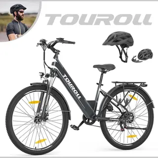 Touroll J1 St 27, 5" E Bike, Elektrofahrrad Trekkingrad E-Bike Herren Damen Mit 561.6Wh Akku, 100km Reichweite, 250W Motor, E-Fahrrad Mit