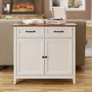 Xbro Keukenkast Met 2 Laden En 2 Deuren – Buffetkast Met Werkblad – Dressoir Voor Keuken, Woonkamer Of Eetkamer – 90x40x81 Cm - Retro Tafelblad