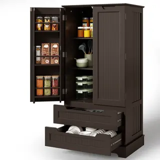 Xbro Keukenkast Vrijstaand – Met 2 Lades En 2 Deuren – Opbergkast – Voor Keuken, Eetkamer Of Wasruimte – 40x60x120 Cm – Lichtbruin