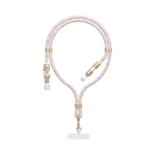 Dudao L20MAX 4in1 Cable / Lanyard Usb-A / Usb-C / Lightning Pd Qc 65W 1.5m - Pink (1.50 m, 65 W), Usb-kabel