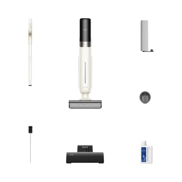 Mova K30 2-in-1-steelstofzuiger Batterij/Accu Droog en nat Zakloos 300 W Zwart, Wit 2,6 Ah thumbnail