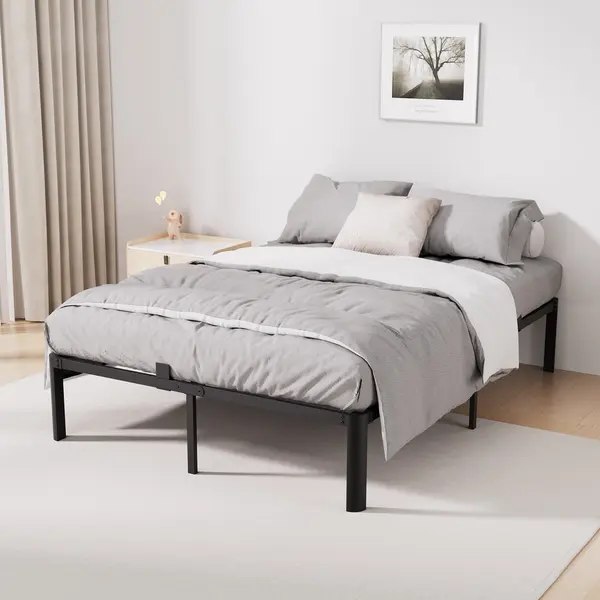 Auralum max Cecipa Metalen Bed 140x200 Cm - Minimalistisch Bedframe - Stevig - Stil - Anti Slip - Grote Opbergruimte - IJzeren Bed - Duurzaam - Roestvrij - thumbnail