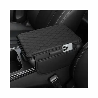 Auto Middenconsolehoes - Microvezel Leren Auto Armsteunhoes Met 2 Opbergvakken - Universele Opbergdoos Voor Middenconsole Van Auto -