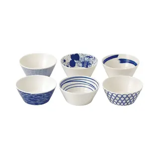 Royal Doulton Pacific - Schaaltjes Voor Snacks - Kommen - Porselein - Wit / Blauw - ⌀ 11 Cm - 6 Stuks