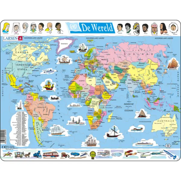 Larsen Maxi La-K1-Nl Formpuzzle 107 Stück(e) Landkarten thumbnail
