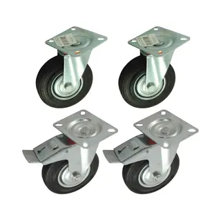 Merkloos Tarsus Zwenkwielen - Set Van 4 Transportwielen 125mm - Draagvermogen 100kg (4 Stuks)