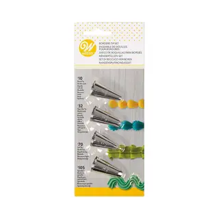Wilton Tortendekorationsspitzen-Set Für Ränder, 4-teilig (Spitzen 10, 32, 70, 105)