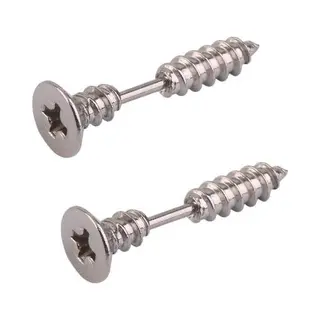 Stalen Schroef Oorbellen – Oorstekers Zilverkleurig– 2, 5 Cm - Rhylane®