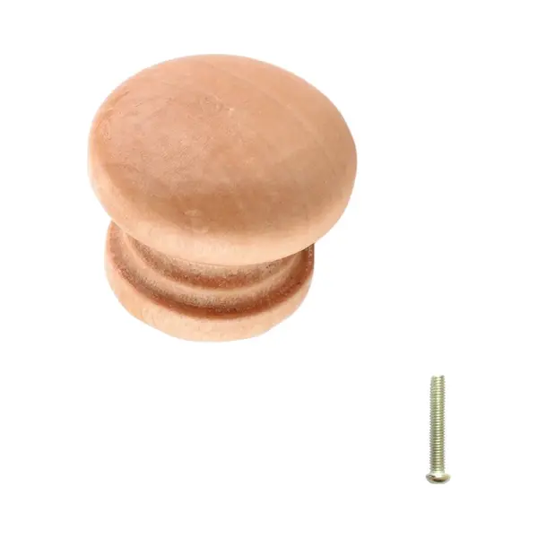 Hoexs Kastknop Hout 25mm - Meubelknop Met Bevestigingsbout - Meubelhandvat - Meubelbeslag Voor Kast, Lade thumbnail