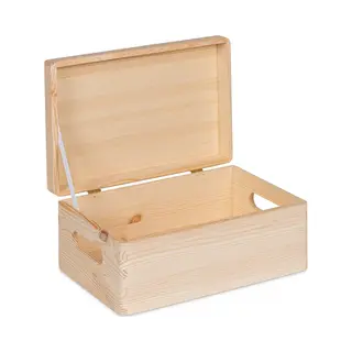 Haudt® Houten Kist Kim Mini Mét Klepdeksel - 30 X 20 X 13 Cm - Naturel