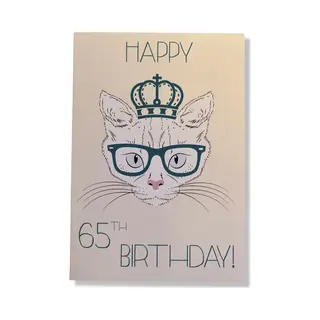 Cards & Crafts Hoera 65 Jaar! Luxe Verjaardagskaart - 12x17cm - Gevouwen Wenskaart Inclusief Envelop - Leeftijdkaart