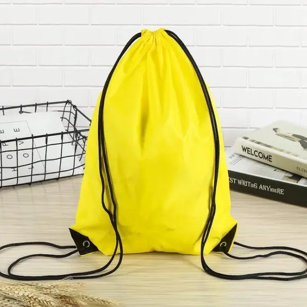 Gymtas Met Rijgkoord - Nylon Rugzakjes – Nylon Rugzak – Geel thumbnail