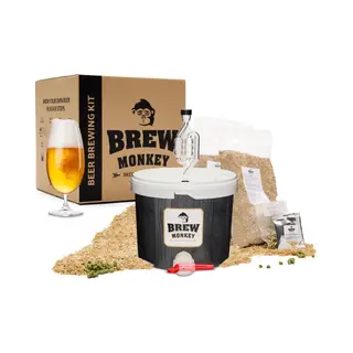 Brew Monkey Basis Blond - Bierbrouwpakket - Zelf Bier Brouwen Bierpakket - Gadgets Mannen - Verjaardagscadeau Voor Mannen - Origineel Bier Cadeau -