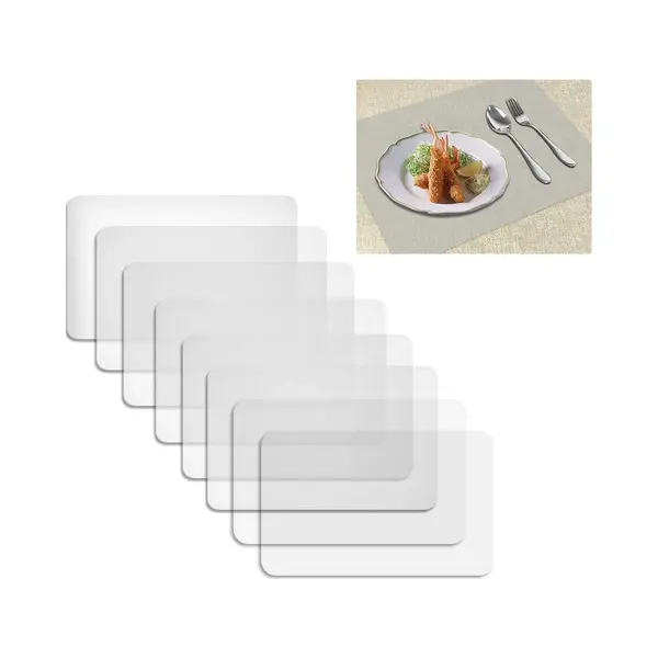 8 Stuks Transparante Placemats, Kunststof, Antislip, Afwasbaar, Hittebestendig, Placemats Voor Keuken, Eettafel thumbnail