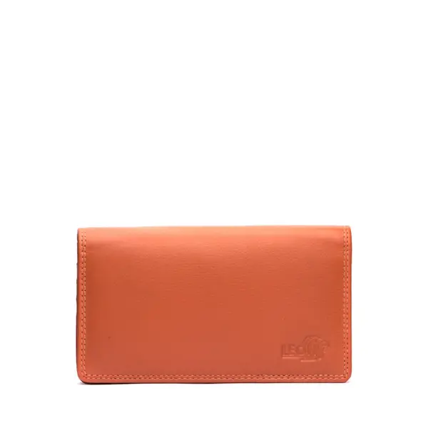 LeonDesign - Portemonnee Dames - Portefeuille Dames - Oranje- Leer - Beurs - Dames Portemonnee - Dames Portemonnee Leer - Cadeau - Vrouwen Cadeautjes thumbnail