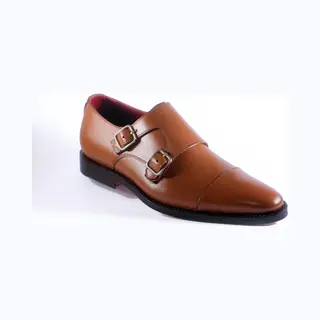 Leaxther Loxdale - Monk Strap Double Buckle – Leer – Tan - 41