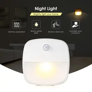 Bewegingssensor Led Lampje - Binnen Lamp - Nachtlampje - Wit - Sensor - Draadloos - Werkt Op 3 Aaa Batterijen