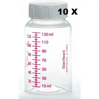 Moedermelk Bewaarflesjes 10 X 130 Ml (herbruikbare Kwaliteit Plastic) Sterifeed