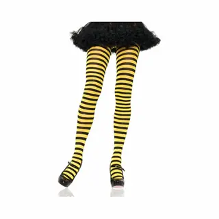 Leg Avenue 7100_04122 Panty & kous Zwart, Geel