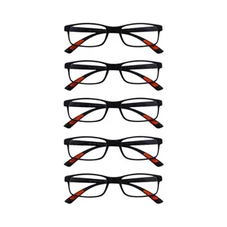 Amazotti Milano Black Trendy Reading Glasses - 5 Pack, +1.50 | Stylish Glasses For Men & Women | Lightweight, Durable, Flexible Eyewear For Reading,
