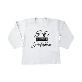 Livingstickers Persoonlijk Eerste Sinterklaas Shirtje – Eigen Naam- Maat 74 – Wit – Uniek Cadeau