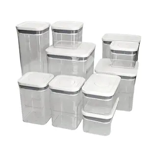 Oxo 11236000 Good Grips 10 Piece Pop Container Set, Plastic, White